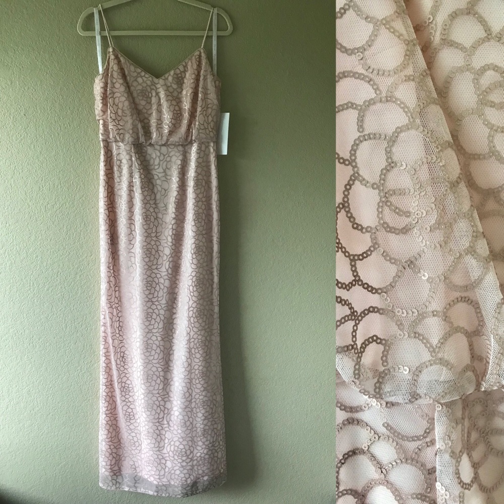 David’s Bridal Sequin Blouson Dress
